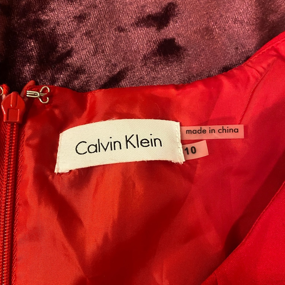 red calvin klein dress